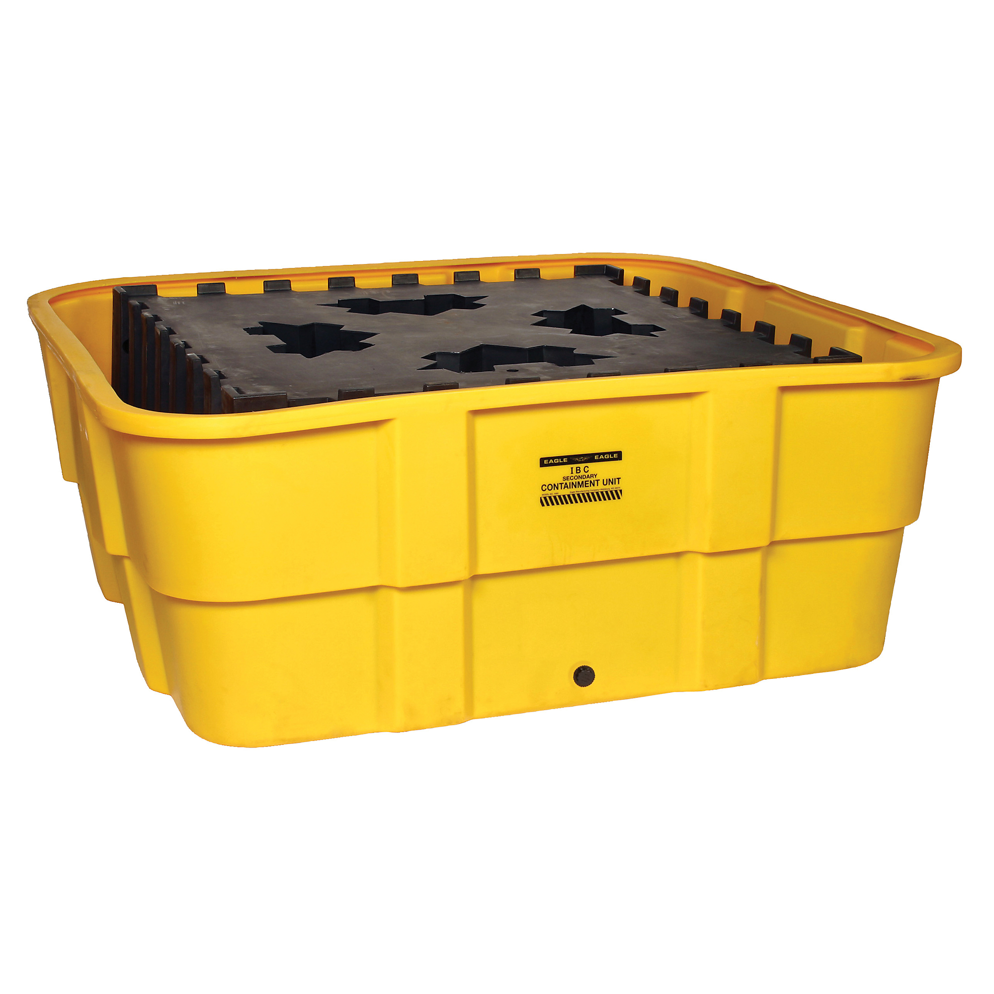 Eagle IBC Containment Unit — 400-Gallon Sump Capacity, Polyethylene, Steel Platform, Yellow, Model# 1683D